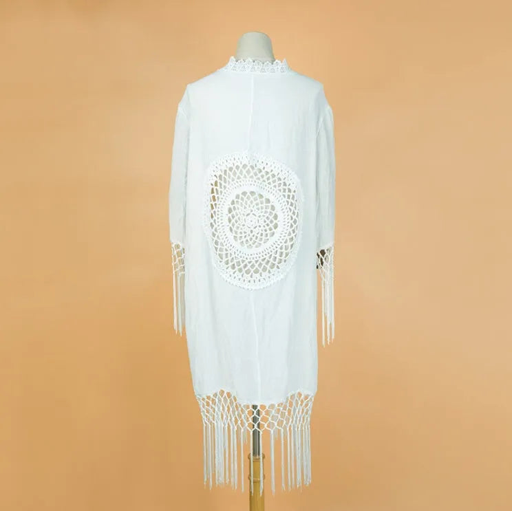 White polypropylene sun proof shirt swimsuit beach blouse for women, one size, front view