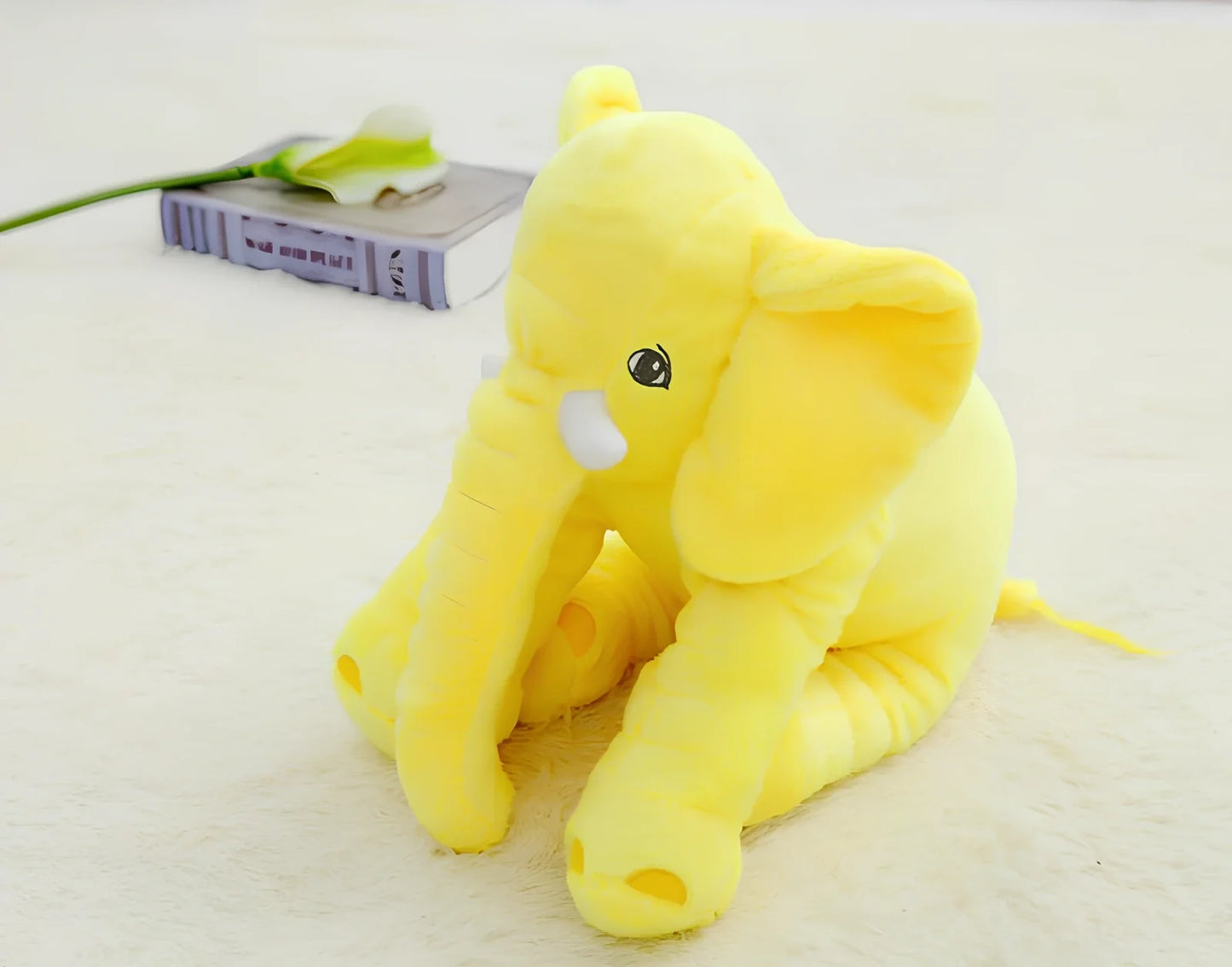 Blue 40cm plush elephant doll with PP cotton filling, short plush fabric, cute animal design for baby comfort