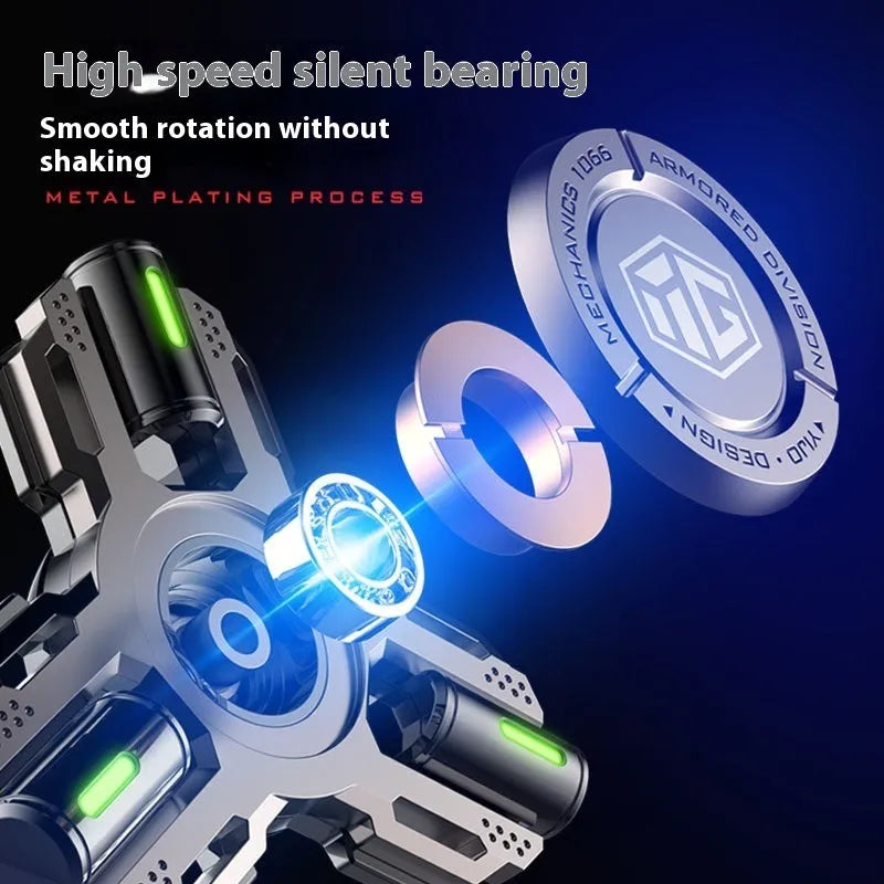 Glowing fingertip spinning top in space silver luminous edition with alloy finish