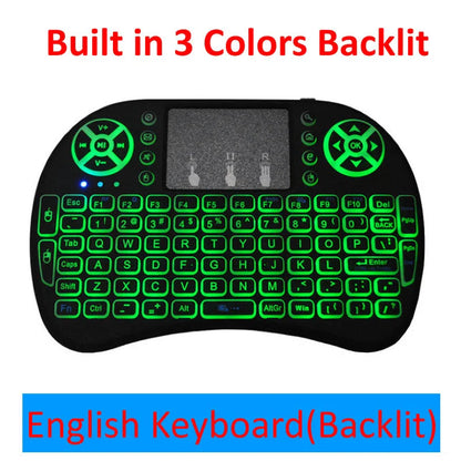 Wireless Mini Keyboard with larger touchpad and dual mouse buttons in black