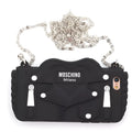 Black silica gel phone case with chain for iPhone X, luxury slant design and gum dropping texture