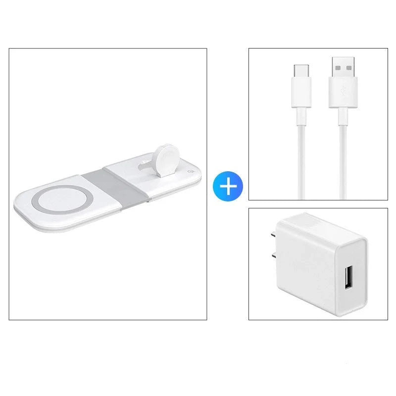 Three-in-one Wireless Charger with Magsafe Dual Magnetic Suction for Apple Devices