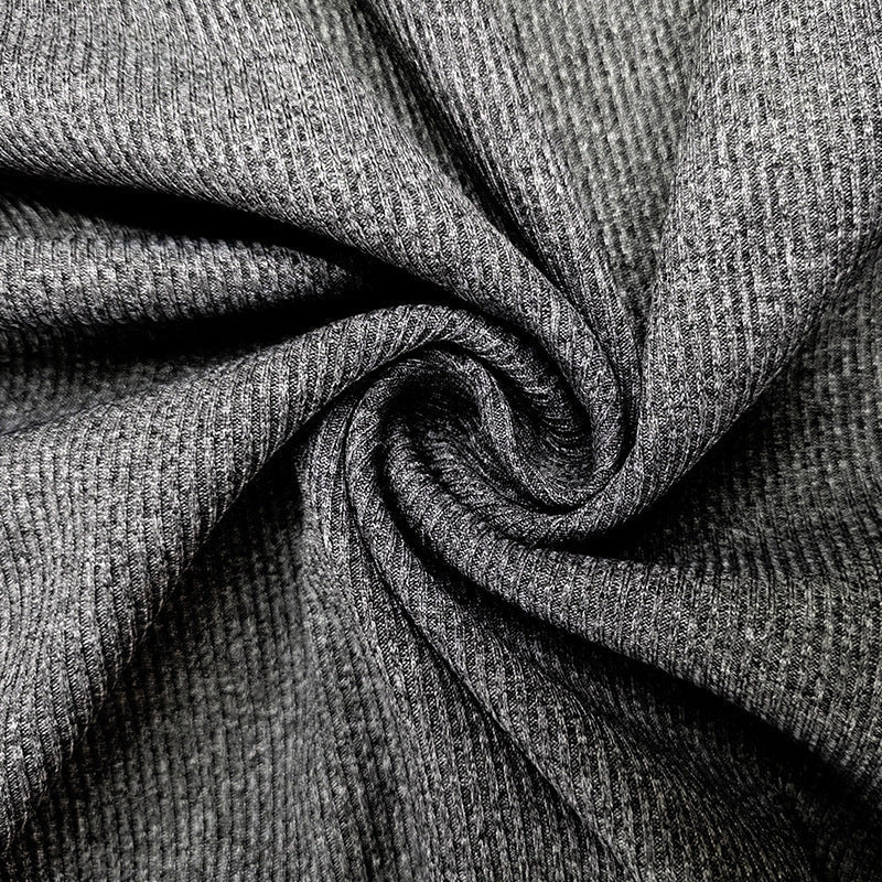 Women's rib sunken stripe half-high collar long sleeves t-shirt in various colors