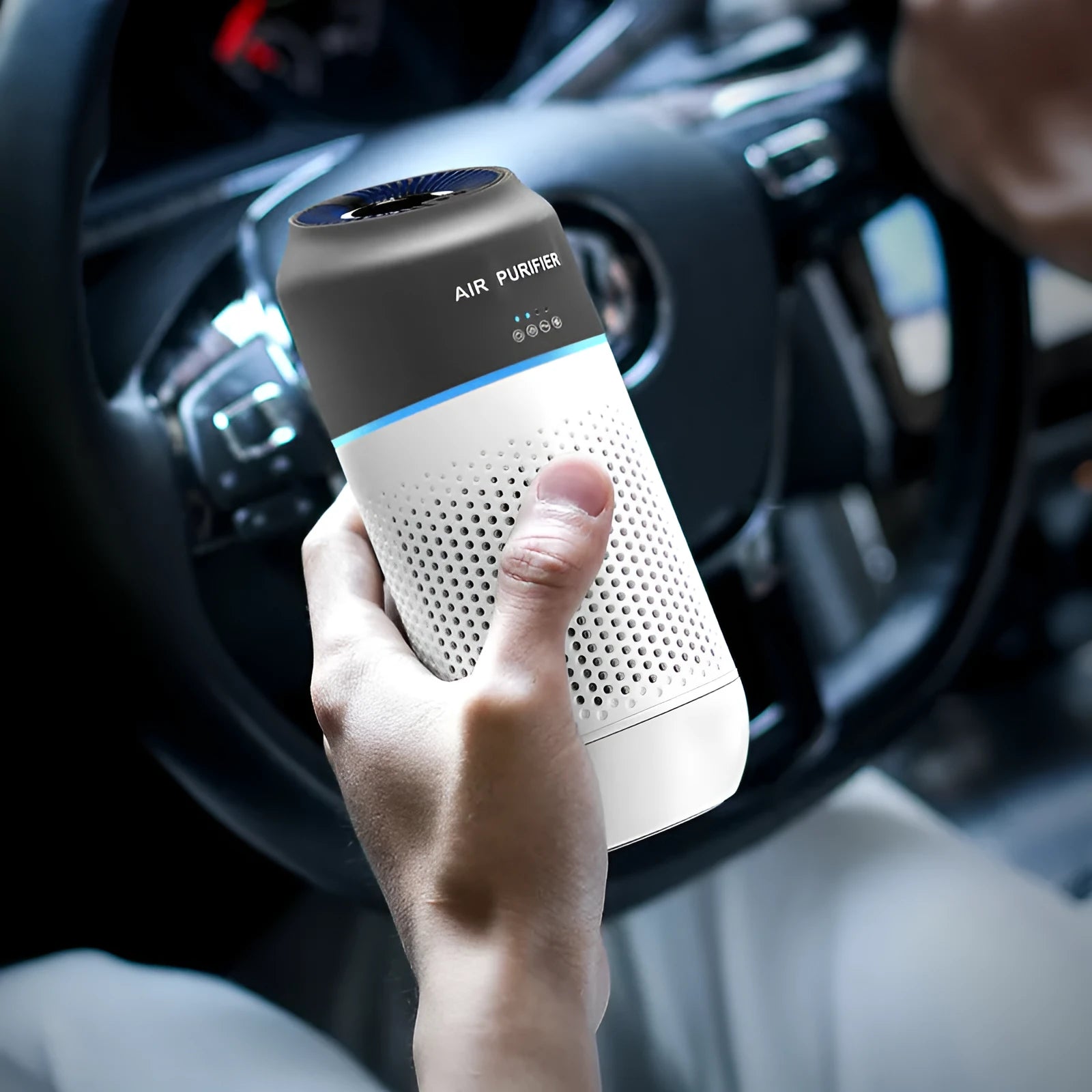 Inductive USB negative ion car air purifier CP01 with H13 composite filter and gesture sensing control