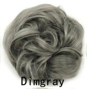 Synthetic wavy curly messy hair bun for women, 12cm diameter, high-temperature wire