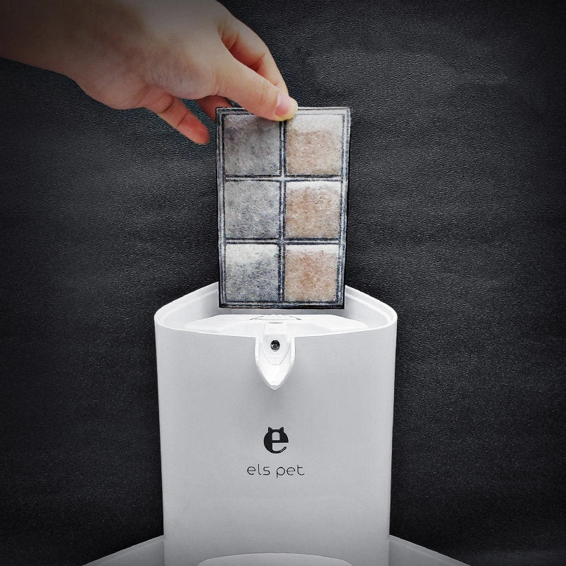 1.5L automatic pet water fountain with 4-layer filter in white