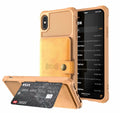 Geometric pattern PU leather mobile phone case in black, shown fitted on a smartphone.
