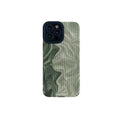 Chinese style silicone iPhone case with geometric metal stamping pattern and wavy texture surface