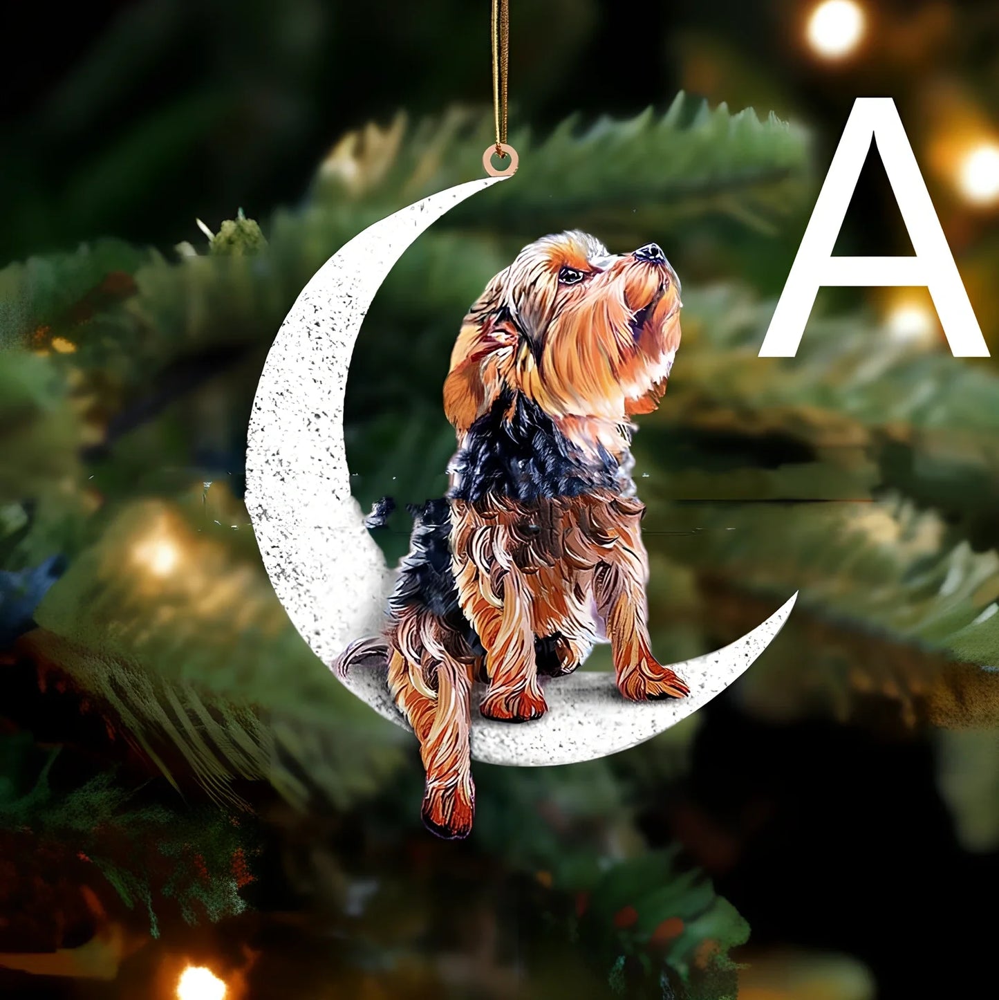 8.5cm acrylic hanging ornament with dog design in picture colour, style A labrador on clear background