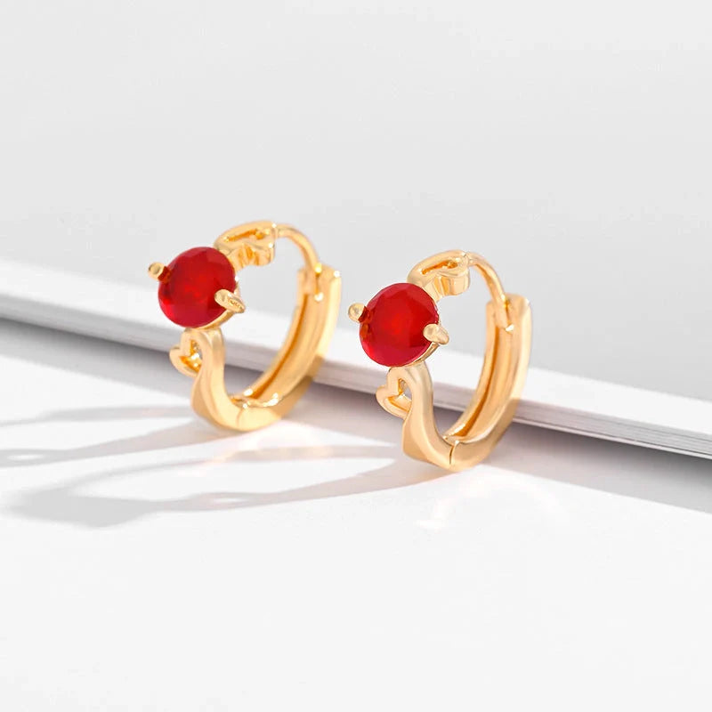 Gold-plated square crystal zircon earrings for women, versatile and elegant design