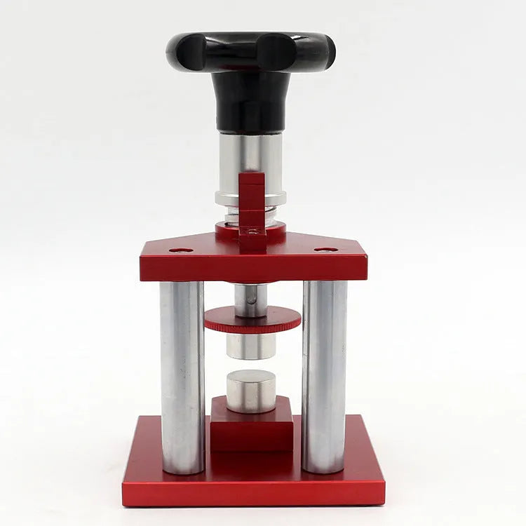 Watch repair spiral cap presser tool with set of 20 plastic moulds for back cover replacement