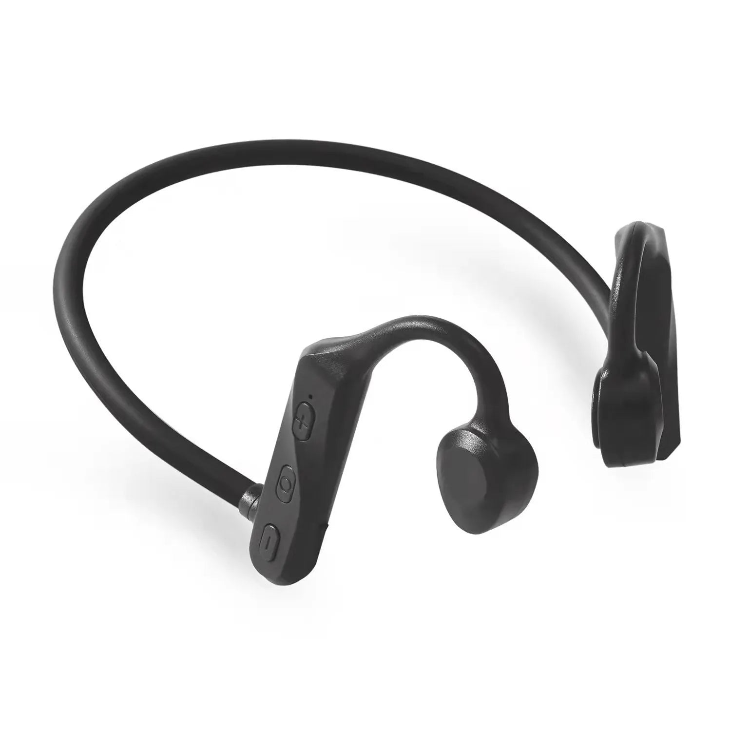 Wireless sports headphones Bluetooth 5.0 neckband style in black with mic and USB charging cable