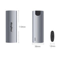 Grey aluminium external SSD with USB 3.0 connector for mobile phone and computer storage