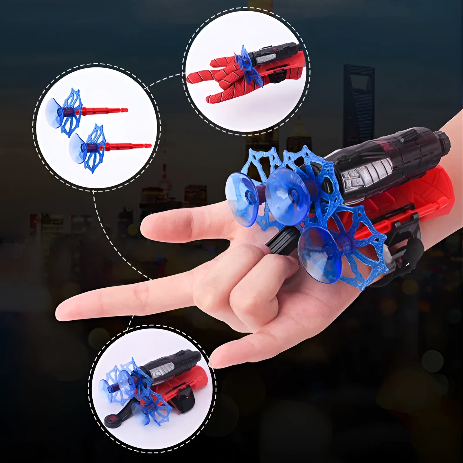 Spider Launcher Hero Upgrade wrist sucker glove transmitter toy set in plastic