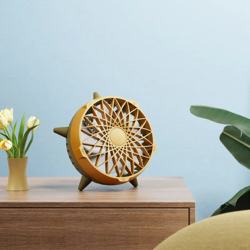 Intelligent induction fan without button design, USB powered, compact size 162x103mm, in Force Yellow colour
