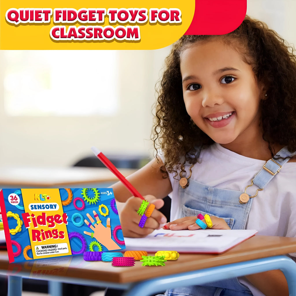Set of colourful children's silicone sensory rings in various piece counts