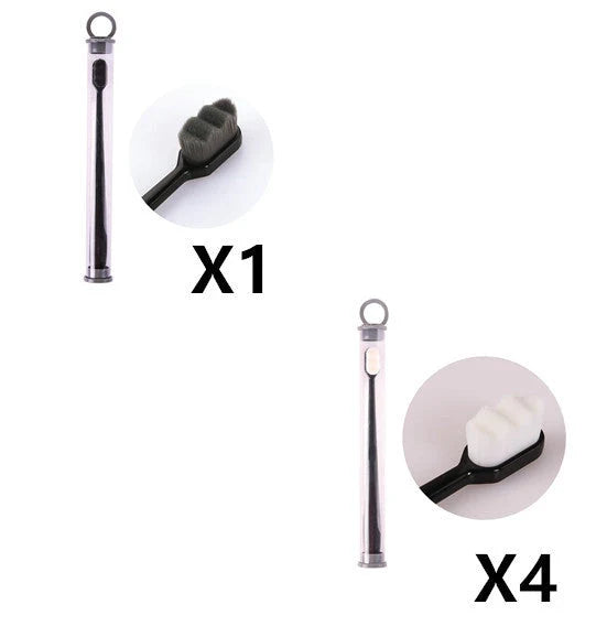 Ultra-fine nylon toothbrush with super soft 2.3cm bristles for sensitive gums