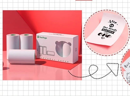 Portable handheld label mini thermal printer in white, pink, or blue