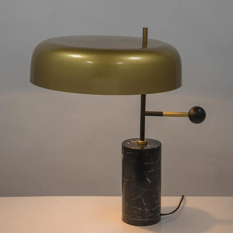 European-style decorative table lamp with warm white light on wooden surface