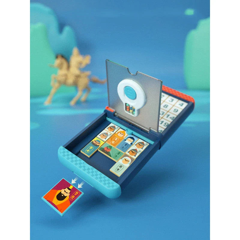 Digital Three Kingdoms Huarong Road Puzzle Toy in blue, designed for children's logical training