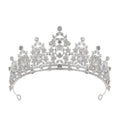Silver and KC gold baroque crown bridal headdress with rhinestone diamond detailing on an alloy base.