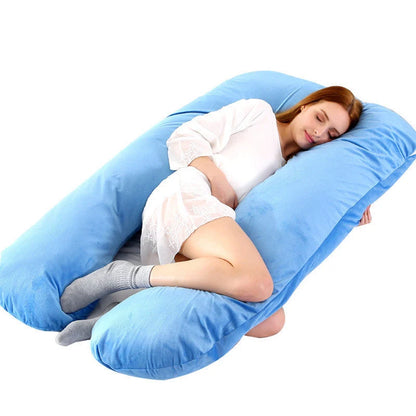 U-shape pregnancy pillow with removable pure cotton cover for support and comfort