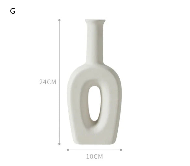 Nordic-inspired ceramic vase with minimalist design and art museum style