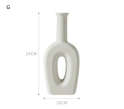 Nordic-inspired ceramic vase with minimalist design and art museum style