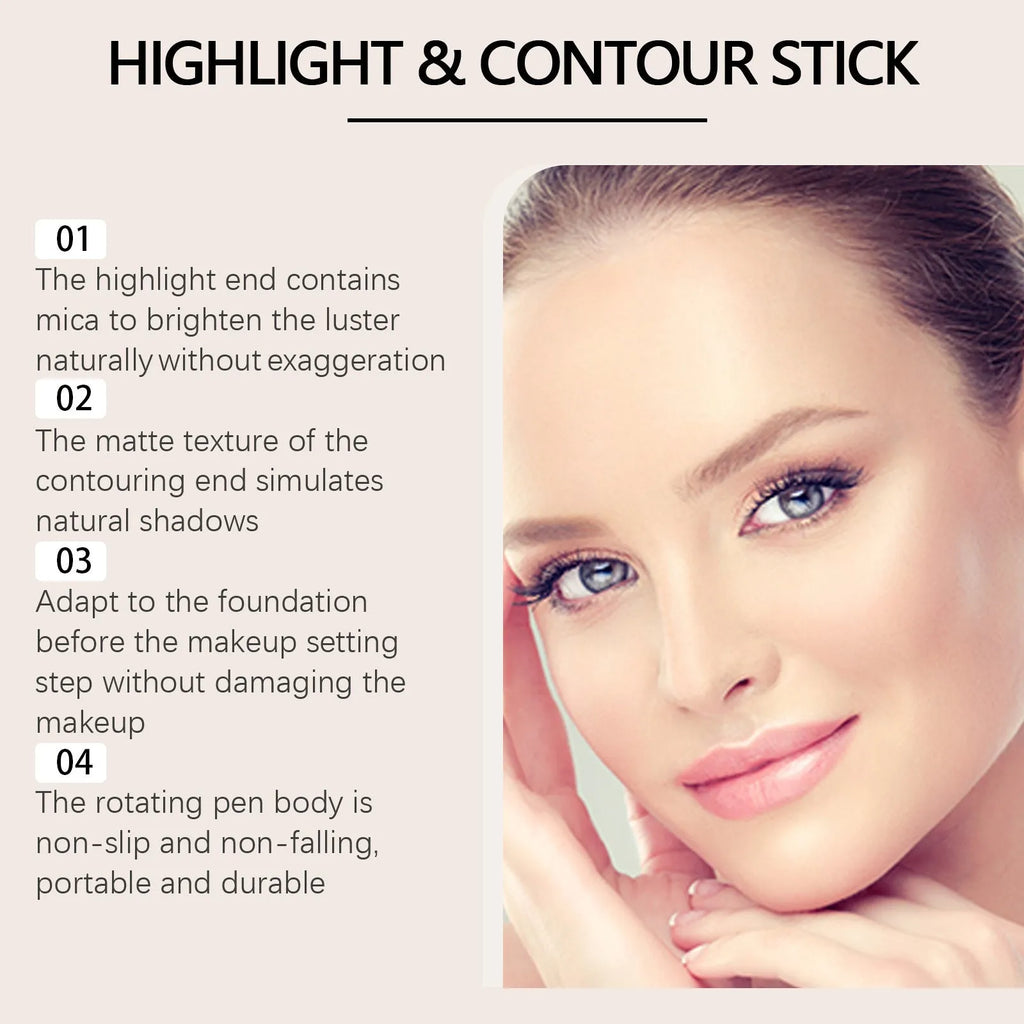 ZEPHOCO 2-in-1 cream highlighter and contour stick in a grooming stick format