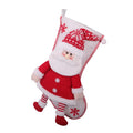 Red and white cloth Christmas stocking with snowman design, 45x26cm