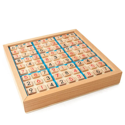 Children's beech wood Sudoku chess folding game table for educational play