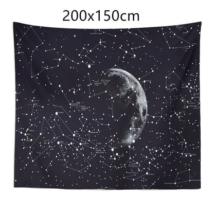 Constellation tapestry with moon pattern for bedroom decoration