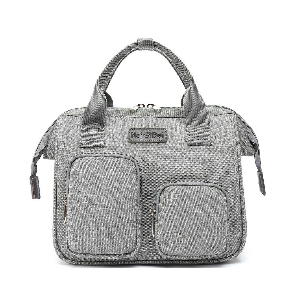 Women's waterproof Oxford cloth handbag with organisational pockets in grey colour option