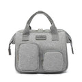 Women's waterproof Oxford cloth handbag with organisational pockets in grey colour option