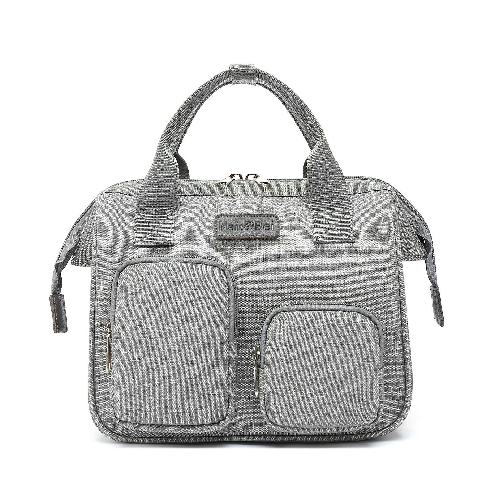 Women's waterproof Oxford cloth handbag with organisational pockets in grey colour option