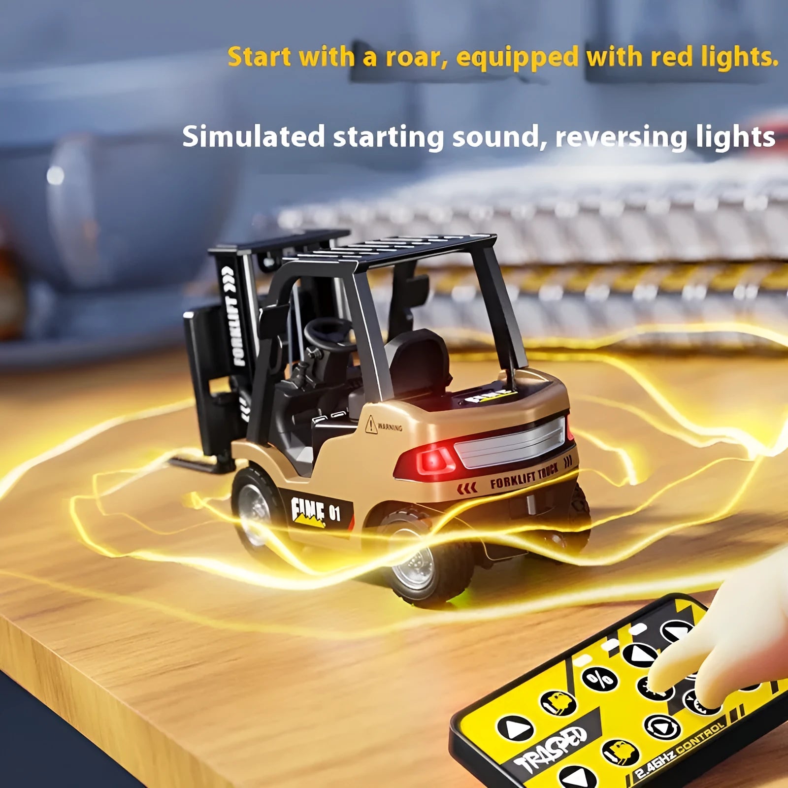1:64 scale Bluetooth remote control alloy forklift model with mobile app control