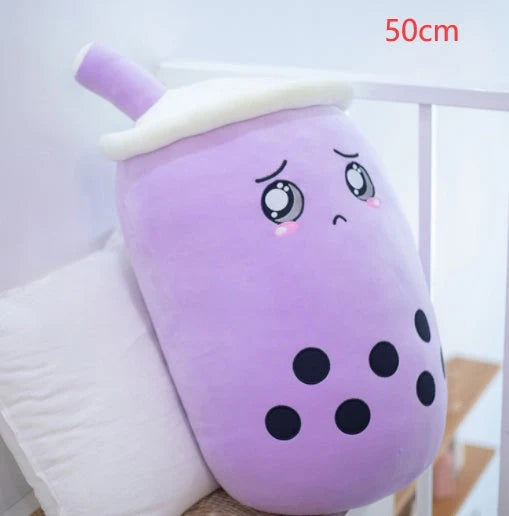 Strawberry Milk Tea Plush Boba Cup Toy in various colours and sizes