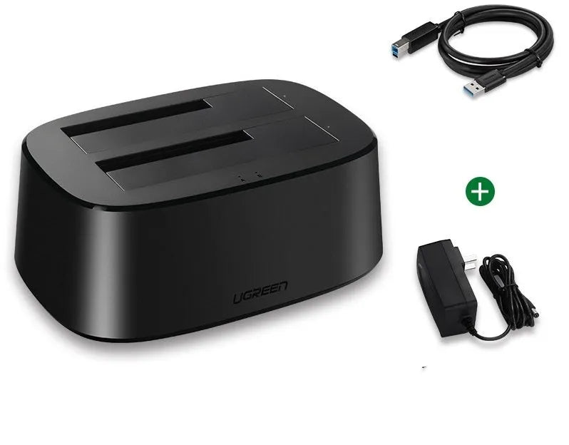 Green Link black external hard disk enclosure for 2.5 and 3.5 inch SATA drives with cables