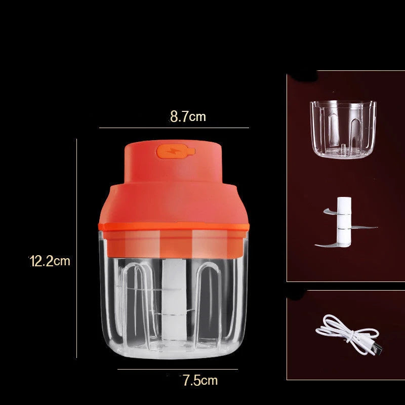 Mini Electric Garlic Masher with stainless steel blade for quick chopping