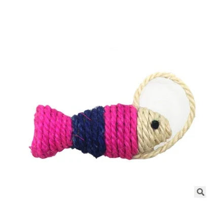 Handmade wooden cat stick toy with hemp feather rope and bell for playful cats