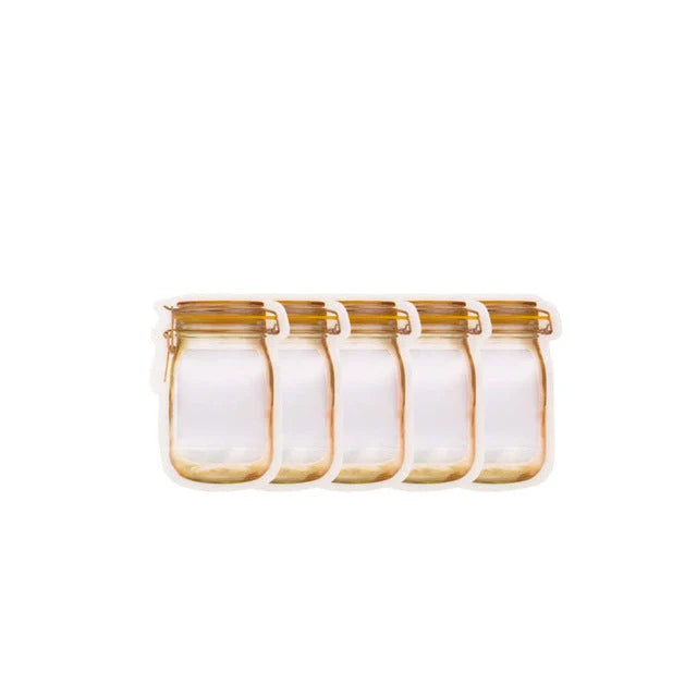 Reusable waterproof snack storage bag with zipper, 1L capacity