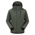 Men's three-in-one winter white down jacket in solid colour with hood and removable liner