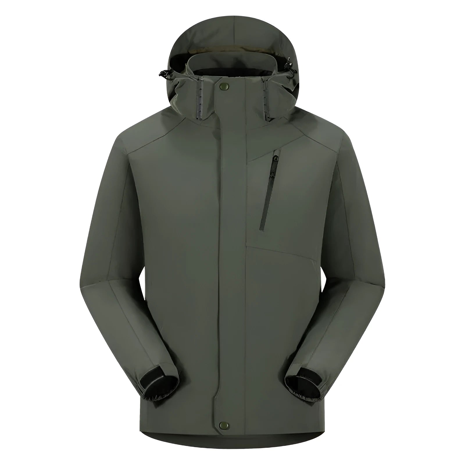 Men's three-in-one winter white down jacket in solid colour with hood and removable liner
