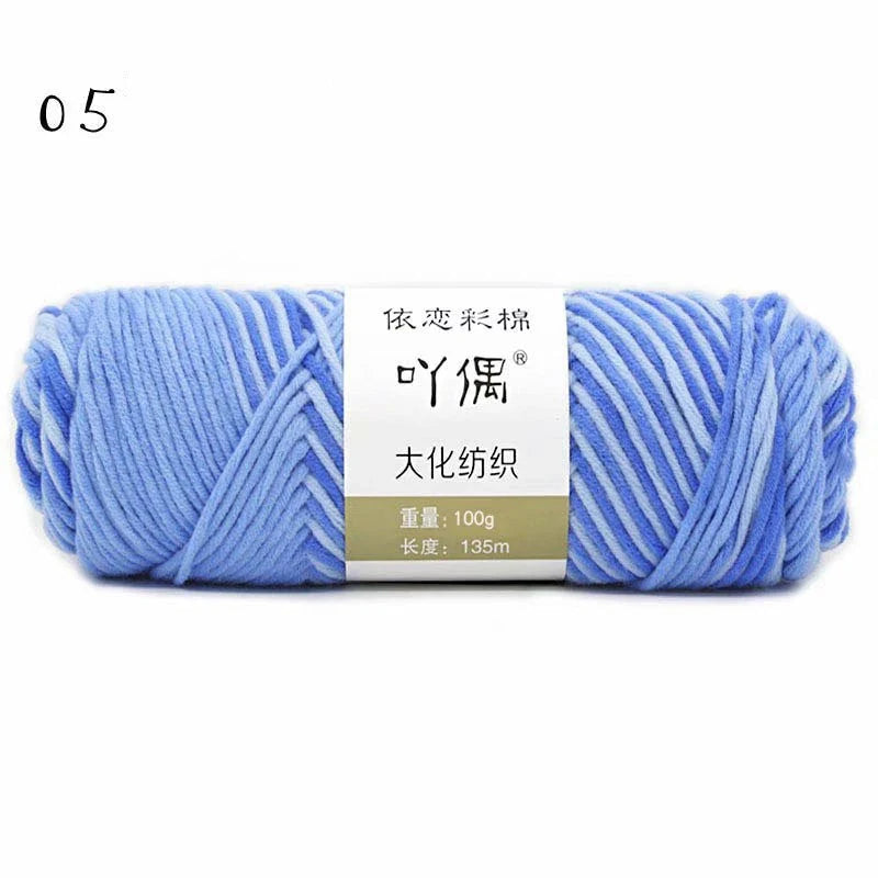 8 strands gradient milk cotton wool for hand knitting in various colours