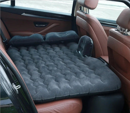 Universal five-seater car inflatable bed with ultra-thickened flocking, includes pump and repairing kits