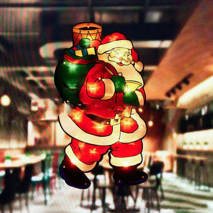Santa Claus LED suction cup window hanging lights for Christmas decoration