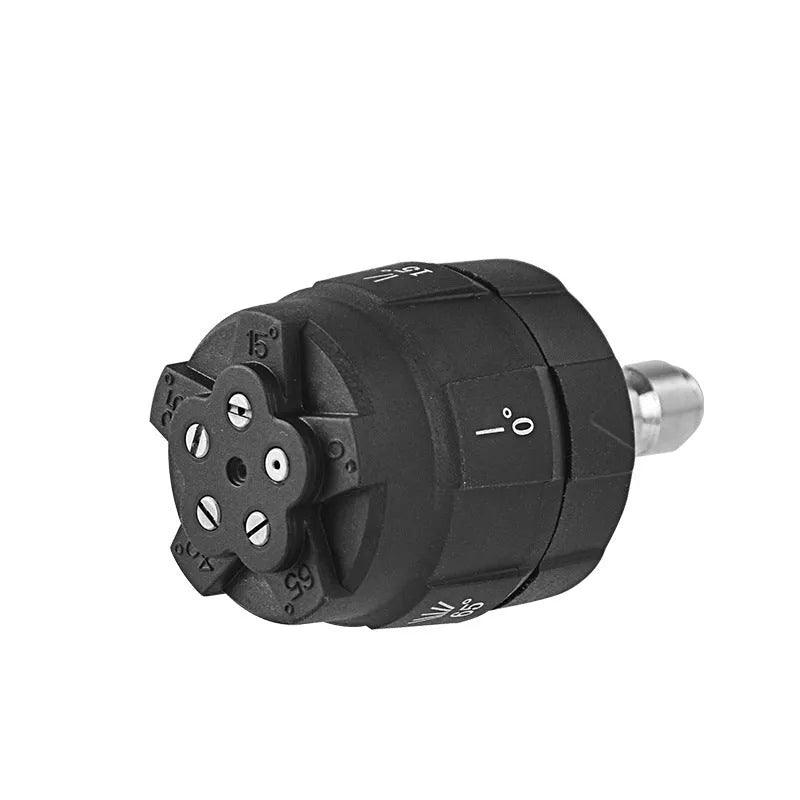 Multi-functional five-in-one spray nozzle for high-pressure water guns, showing selector for five patterns.