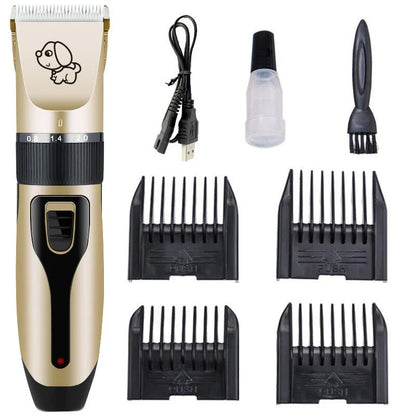 Dog hair clipper with ceramic blade and adjustable combs for precise grooming