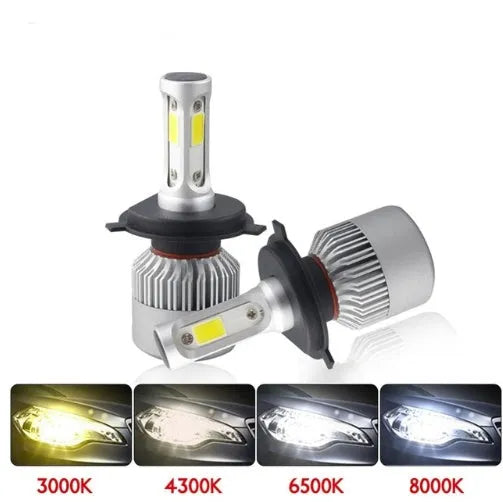 S2 car LED headlight with COB chip and cooling fan system