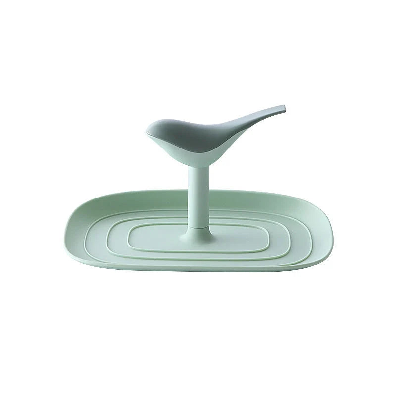 Nordic Pan Cover Storage Rack in Nordic Green, foldable wall-mounted organiser for pot lids and cooking spoons